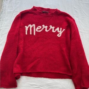 Wooden Ships Red 'Merry' Crew Neck Sweater